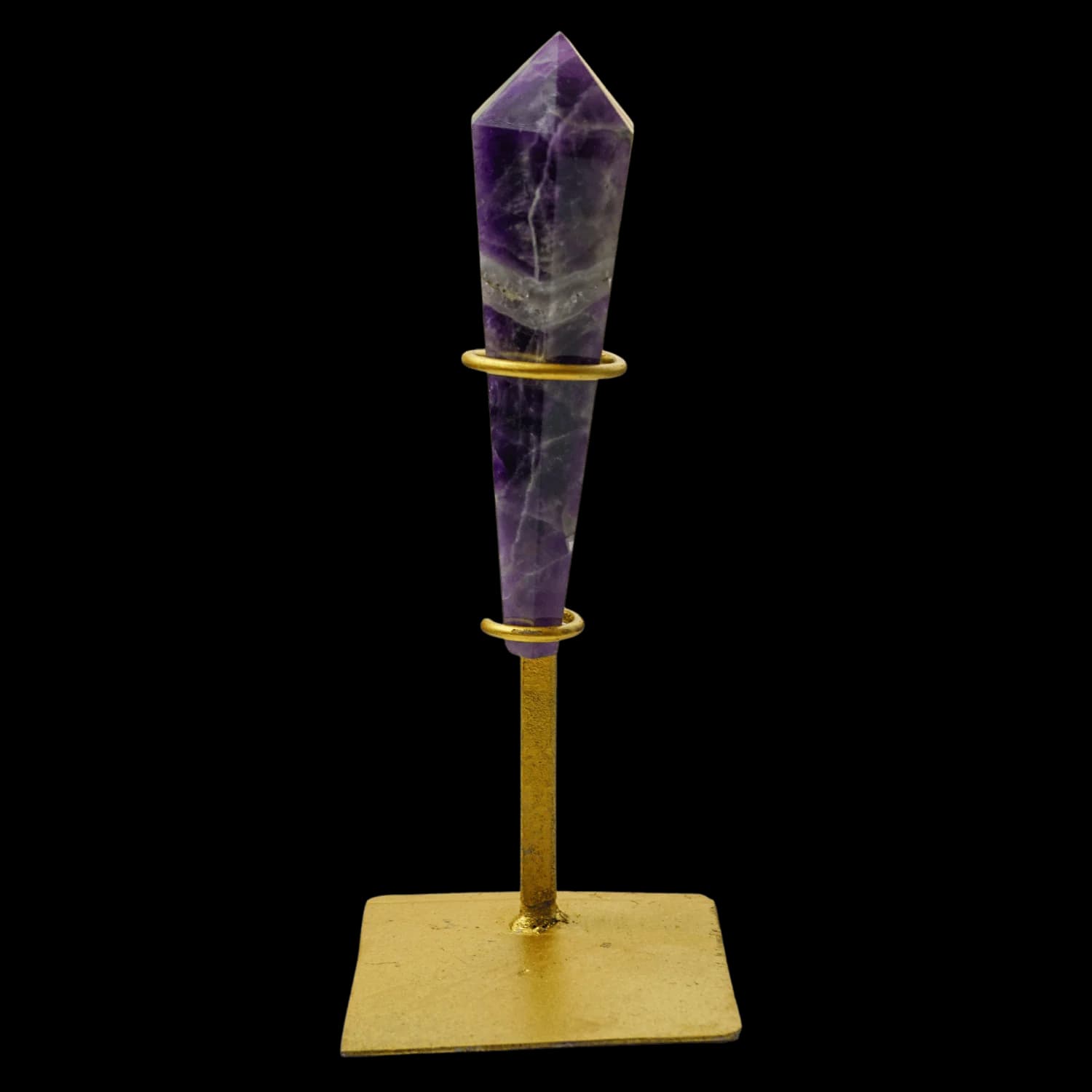 Chevron Amethyst Wand on Stand