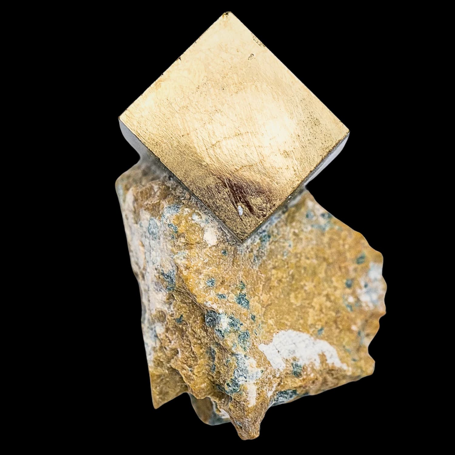 Natural Pyrite Cube in Matrix