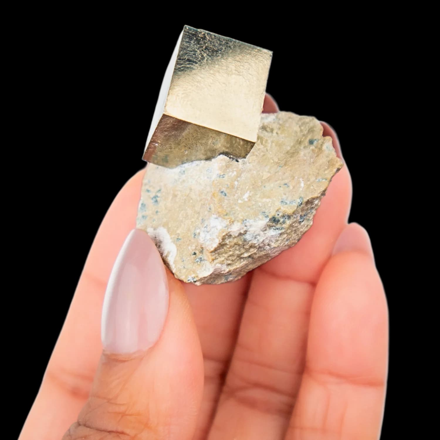 Natural Pyrite Cube in Matrix