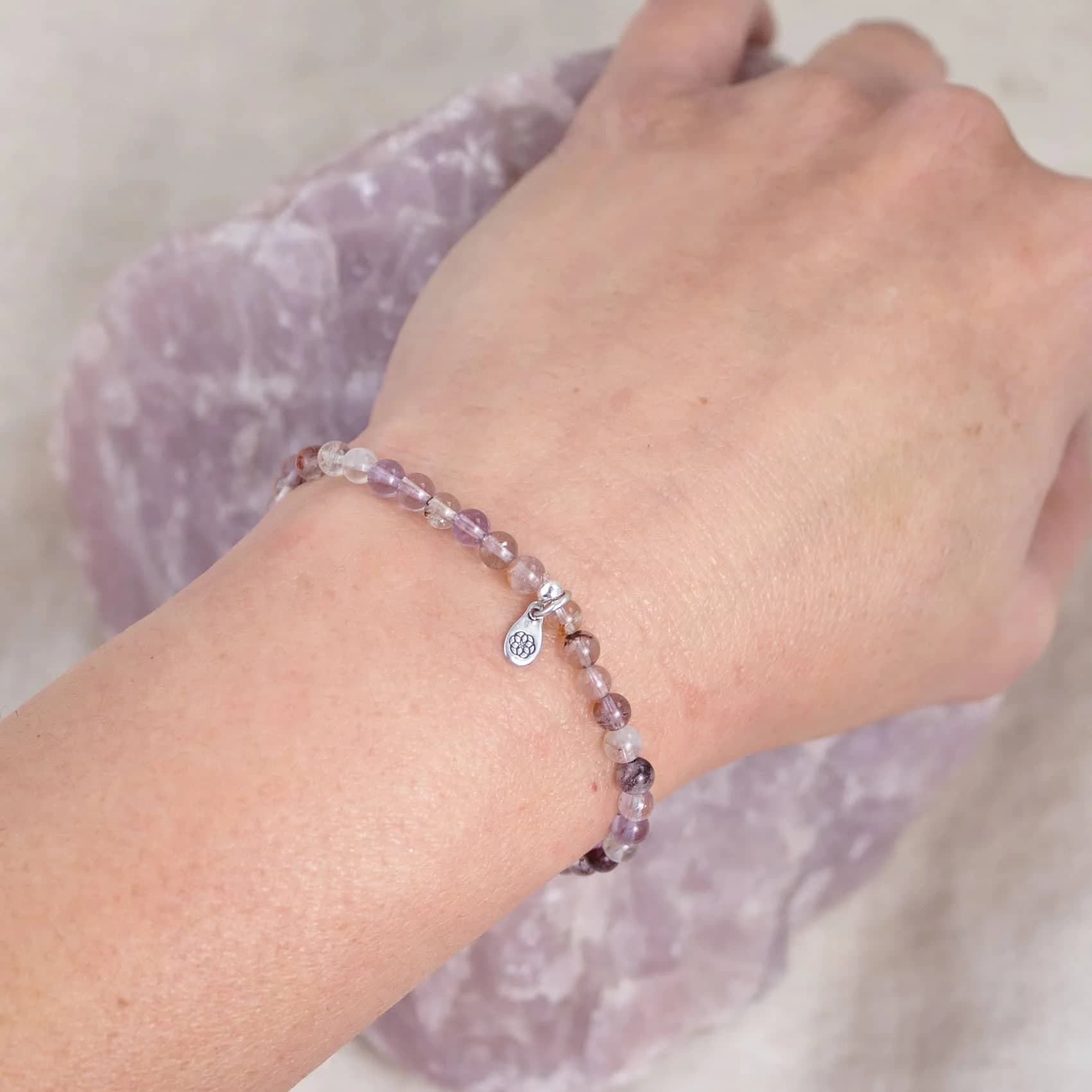 Purple Ghost Amethyst Quartz Energy Bracelet